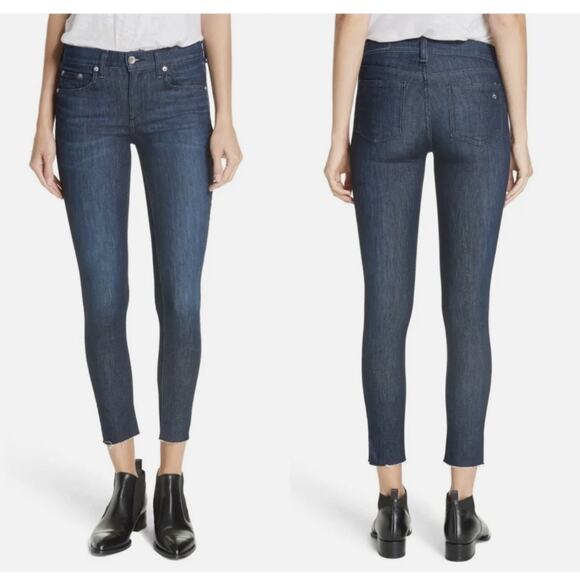 Rag & Bone Jean Skinny Leg Tonal River Dark Blue Wash Womens 27 Preppy - Picture 1 of 7